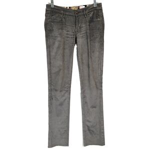 Rich & Skinny Womens Stretch Corduroy Pants Size 26 Silver Low Rise Straight